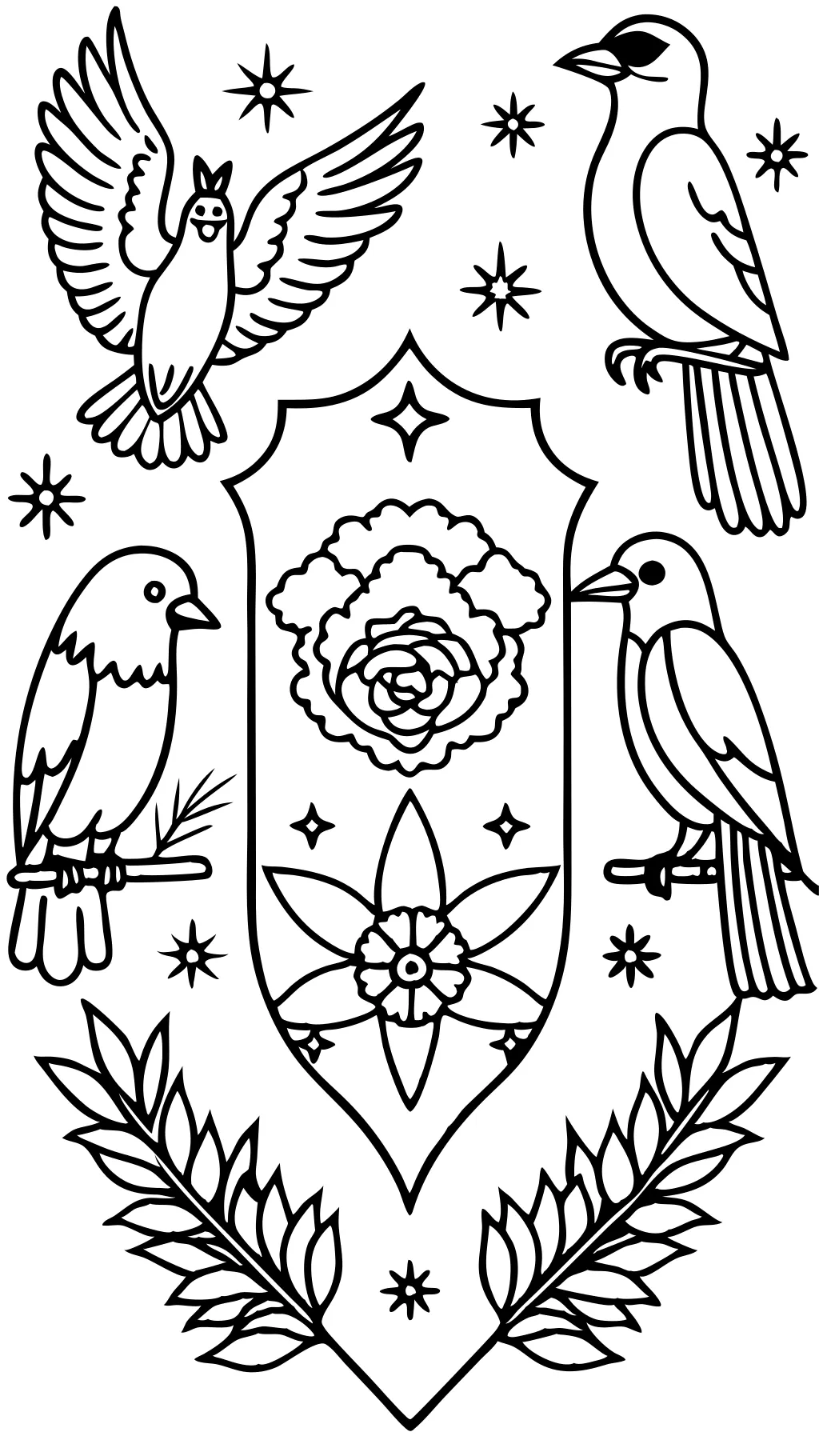 coloring page of bird